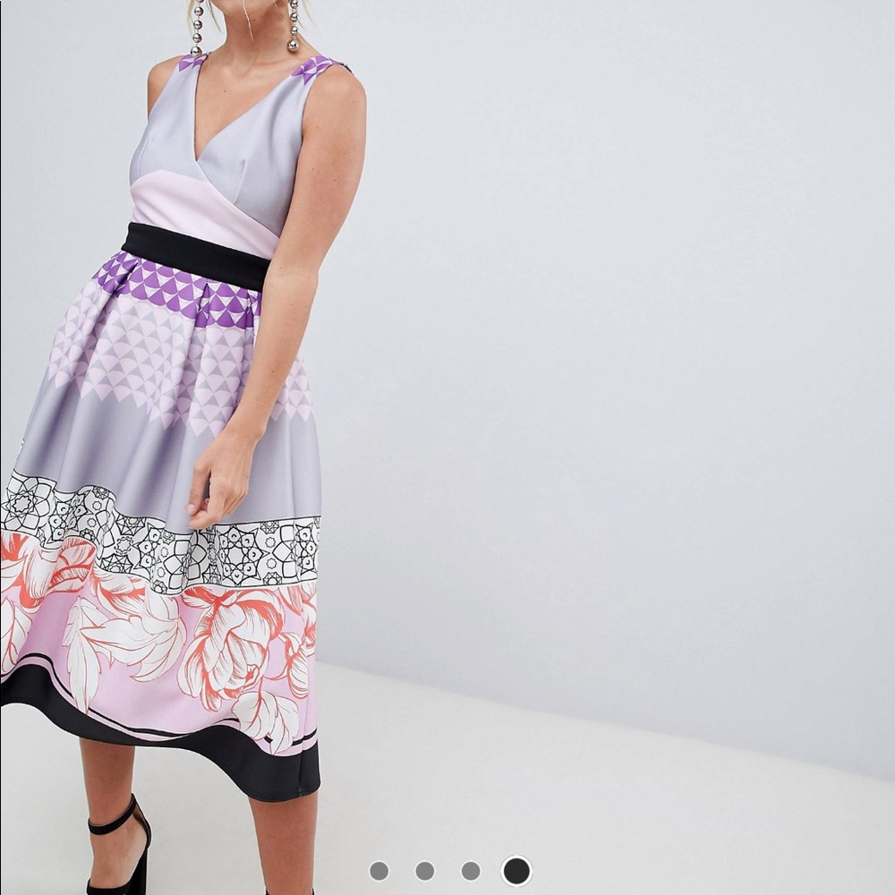 New! True Violet Midi Prom Homecoming Dress Open back